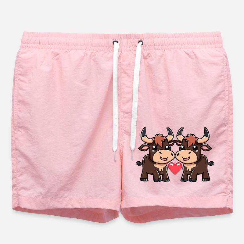 Couple Taureau Saint-Valentin - Short de bain - rose