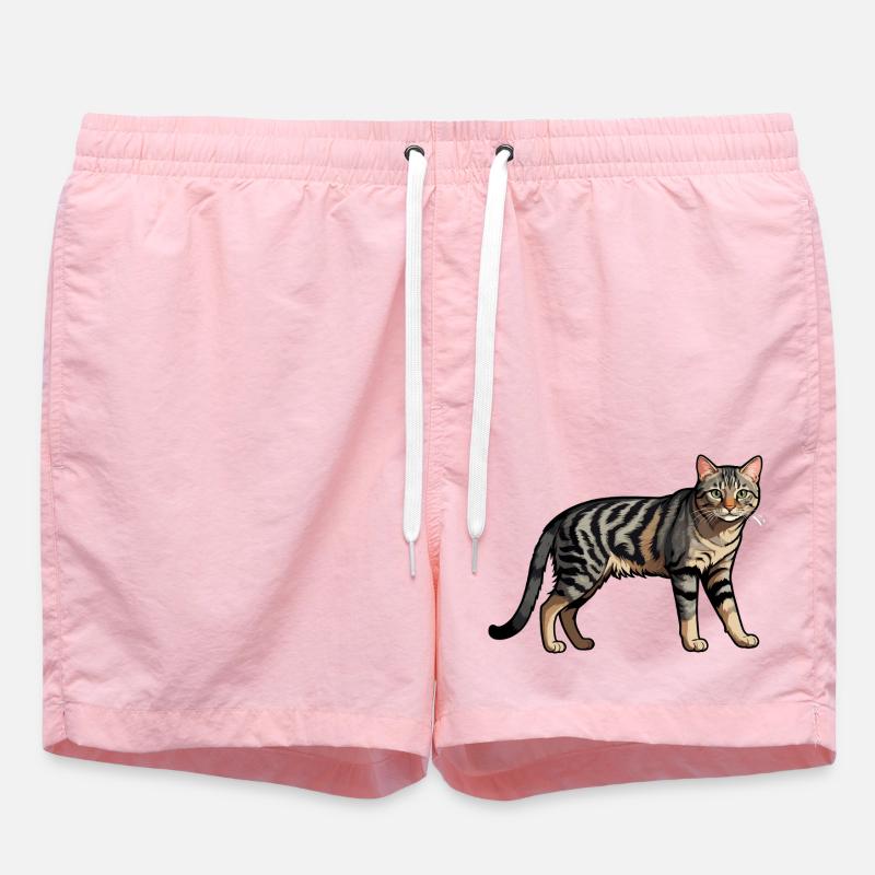 Chat domestique - Autocollant d’animal mignon - Short de bain - rose