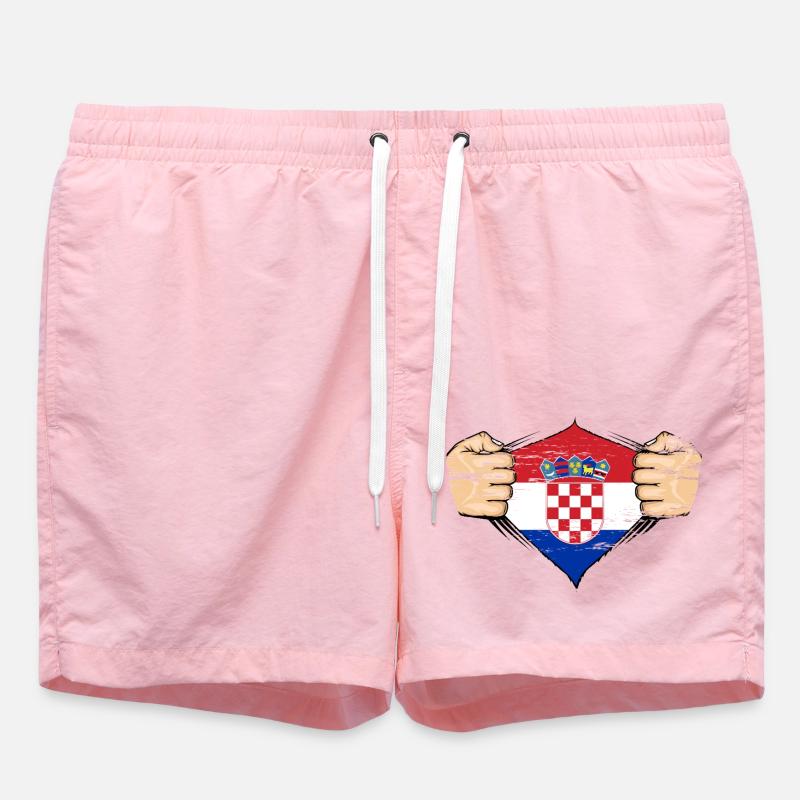 Drapeau de la Croatie utilisé - Short de bain - rose