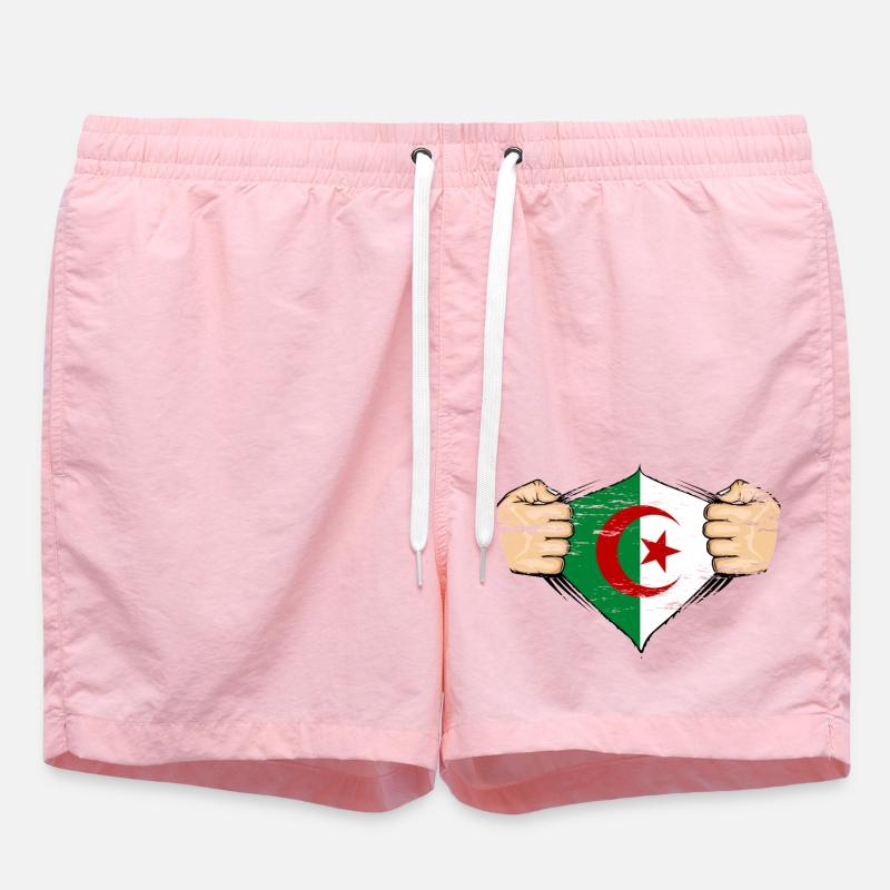 Drapeau de l’Algérie utilisé - Short de bain - rose