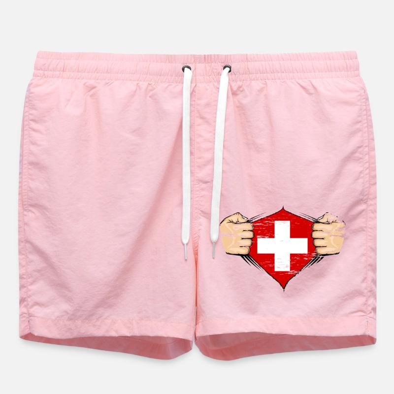 Drapeau suisse utilisé - Short de bain - rose