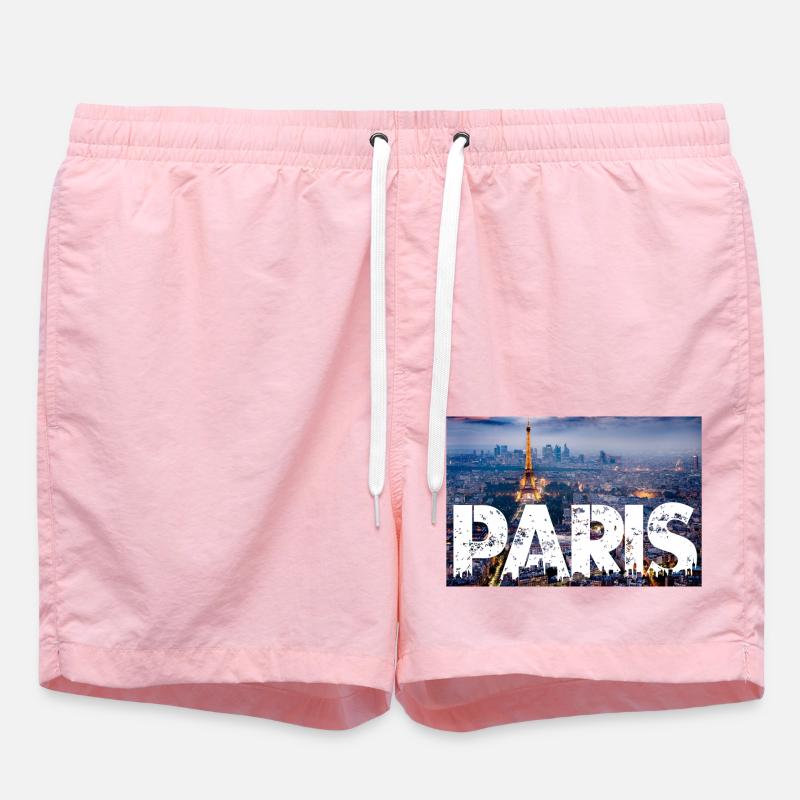 Paris Eiffel Tower - Swim Trunks - pink