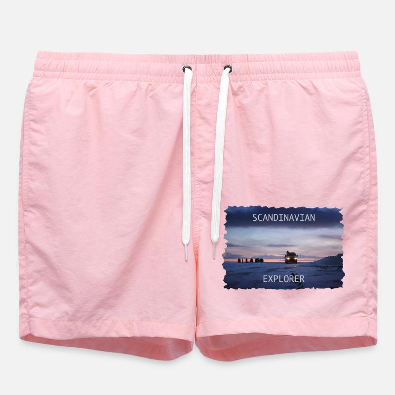 Scandinavian Explorer Iceland Norway - Swim Trunks - pink