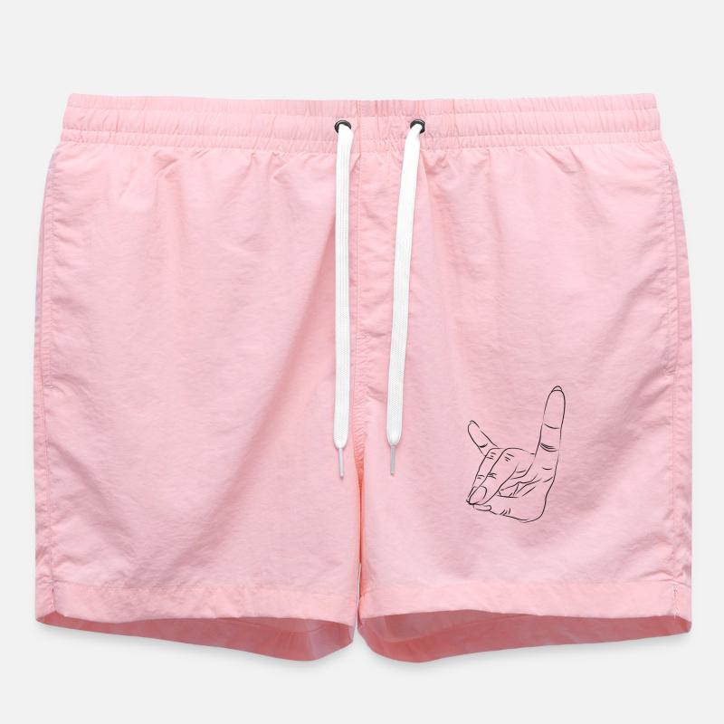 Line drawing - Rest time Silence - Swim Trunks - pink