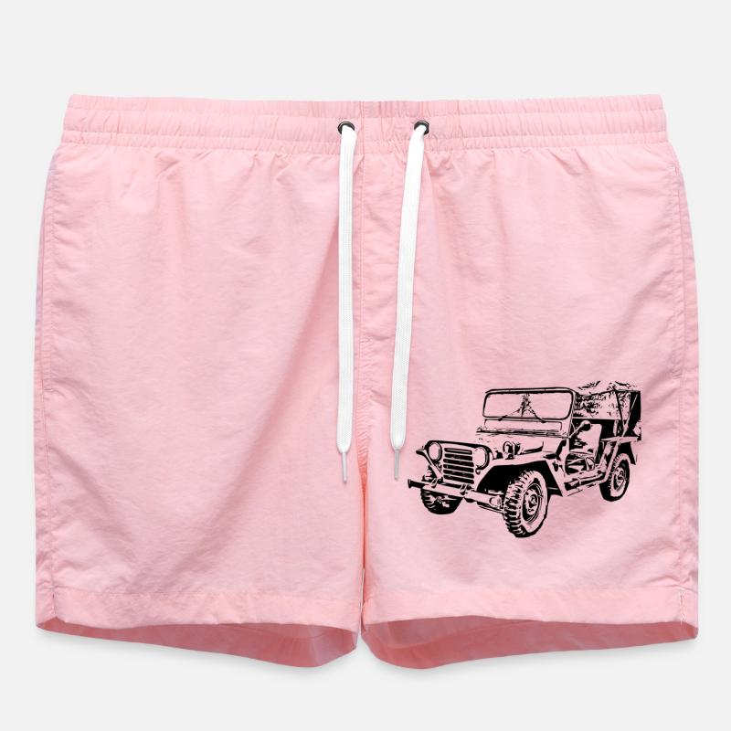 Car - Swim Trunks - pink