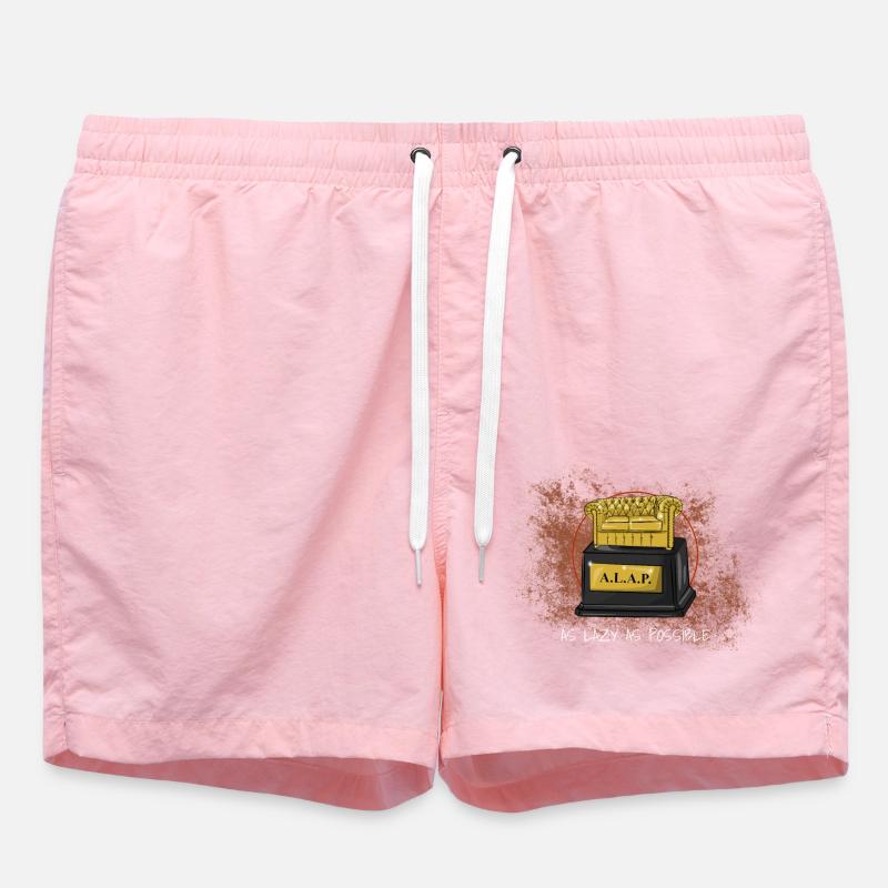 DrawingA.L.A.P. As Lazy as possible - Swim Trunks - pink