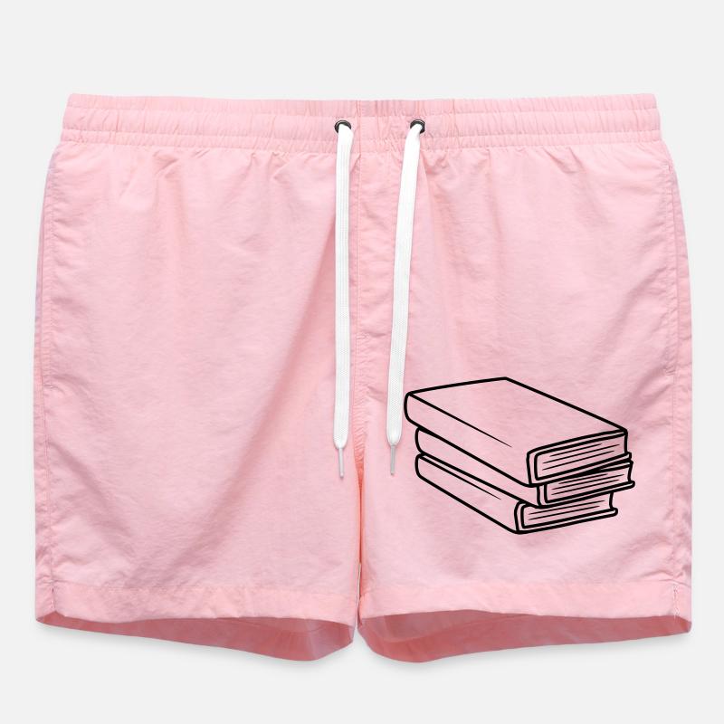 Gestapelte Bücher Comic Design - Badeshorts - Pink