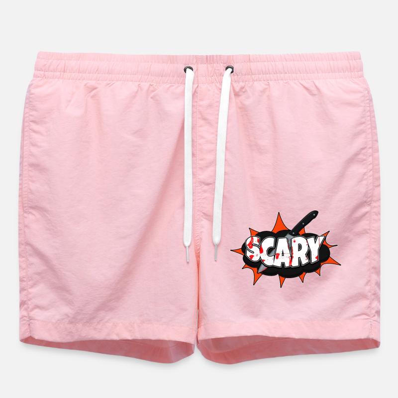 Scary Halloween Comic Style Graffiti - Swim Trunks - pink