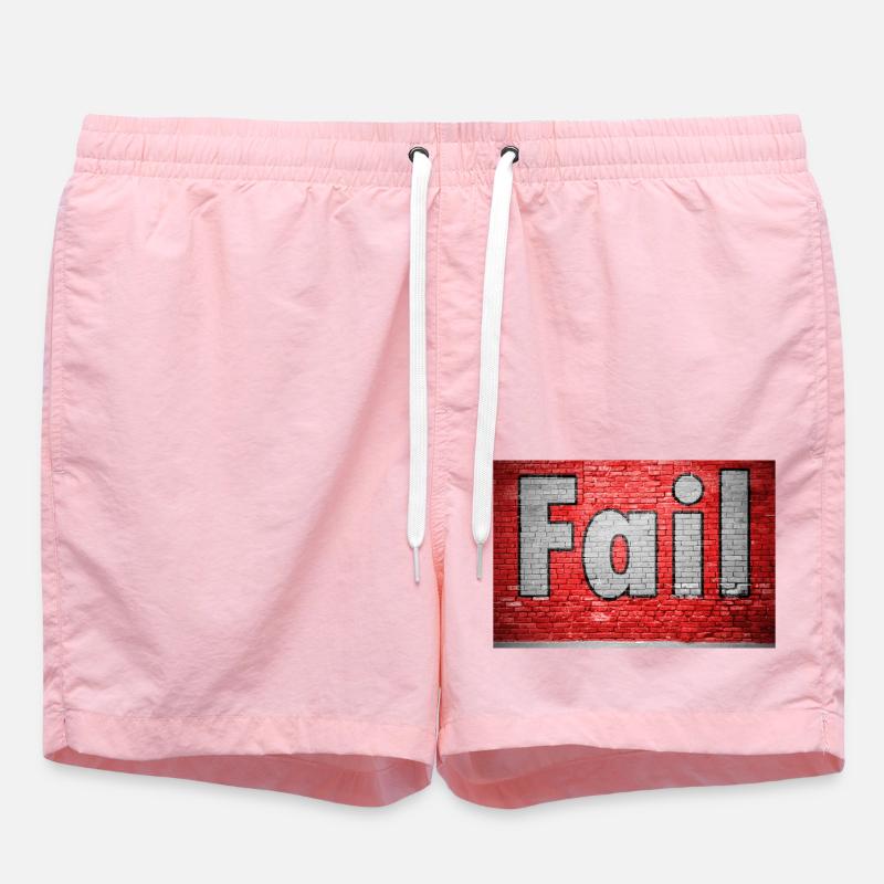 Fail Brick Wall Graffiti - Swim Trunks - pink