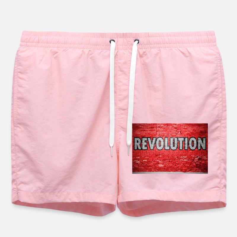 Revolution Ziegelsteinmauer Graffiti - Badeshorts - Pink