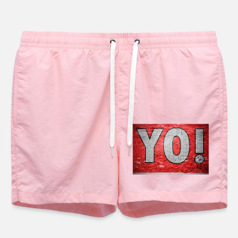 Yo! Brick Wall Graffiti - Swim Trunks - pink