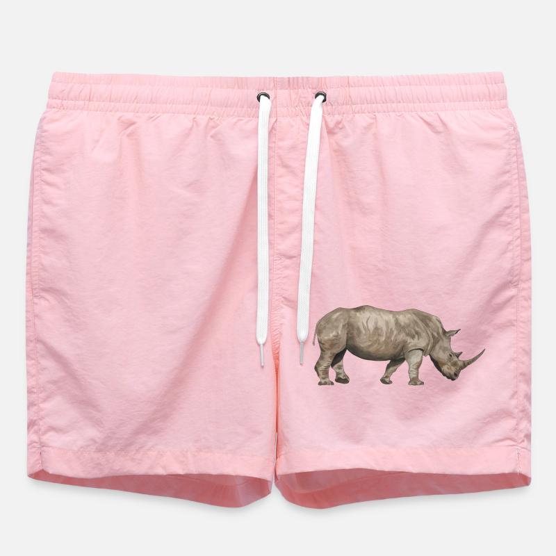 Rhinocéros de côté - Short de bain - rose