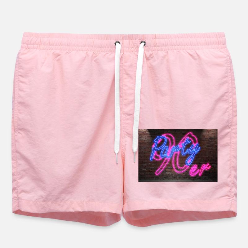 Neon Neon Signs 90s Party - Swim Trunks - pink