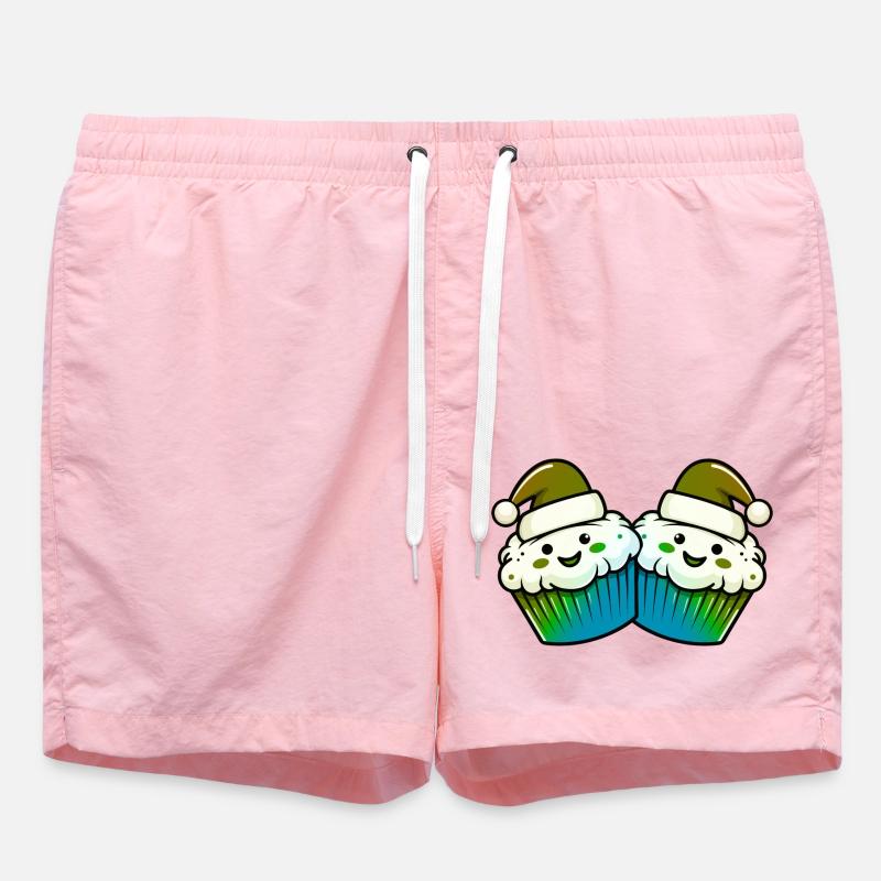 Muffin Cake Baking Christmas - Swim Trunks - pink