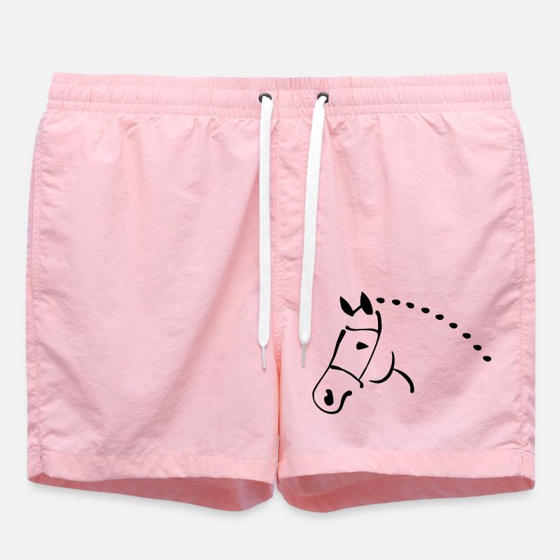 Horse - Swim Trunks - pink