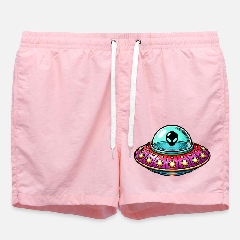UFO Comic - Swim Trunks - pink