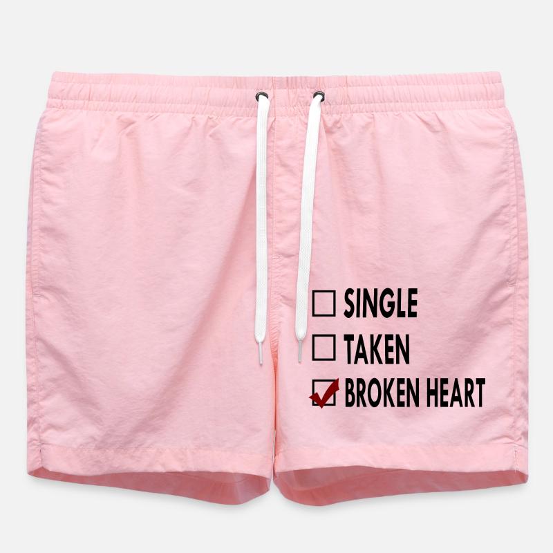 SINGLE noir blanc BROKEN - Short de bain - rose