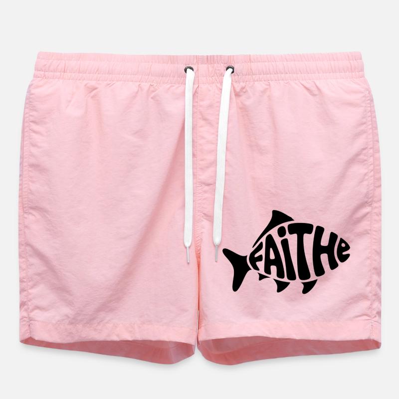 Dieu Poisson - Logo Chrétien - Short de bain - rose