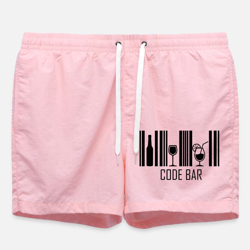Code-Leiste - Badeshorts - Pink