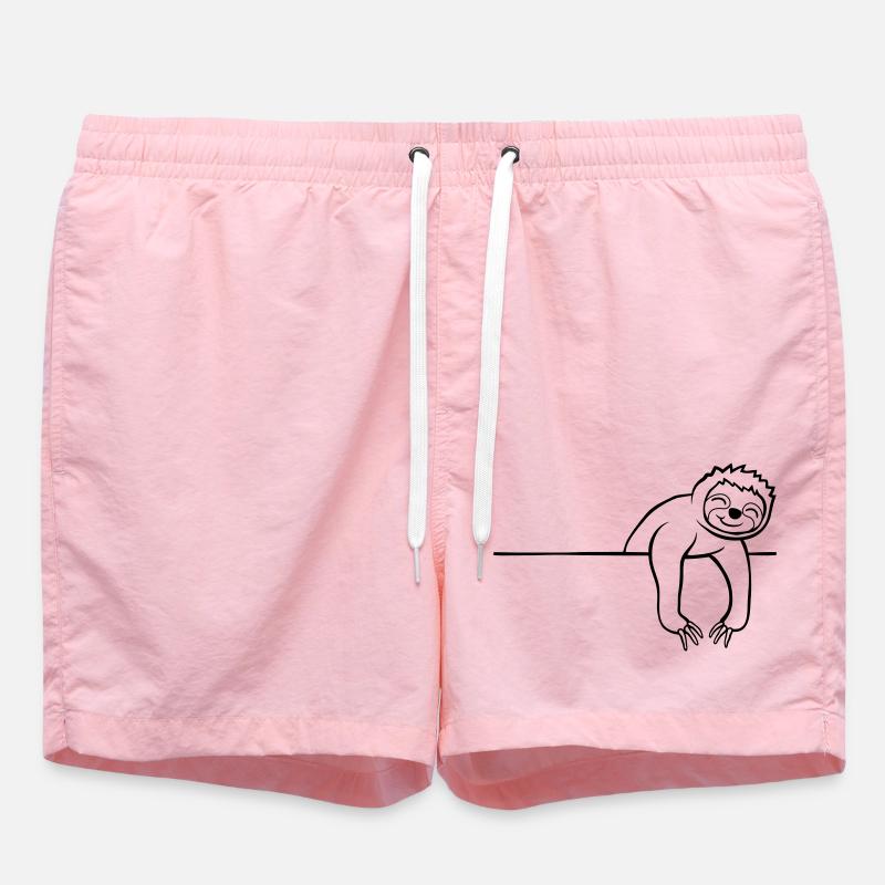 Comic Sloth Wall - Swim Trunks - pink