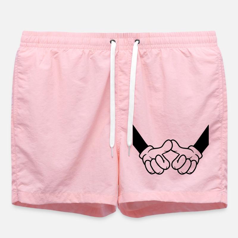 Greeting thumbs touch friends - Swim Trunks - pink