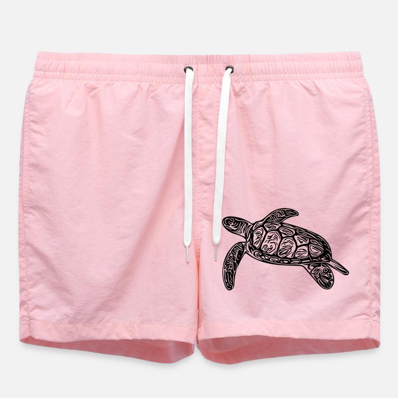 Small floating turtle - Swim Trunks - pink