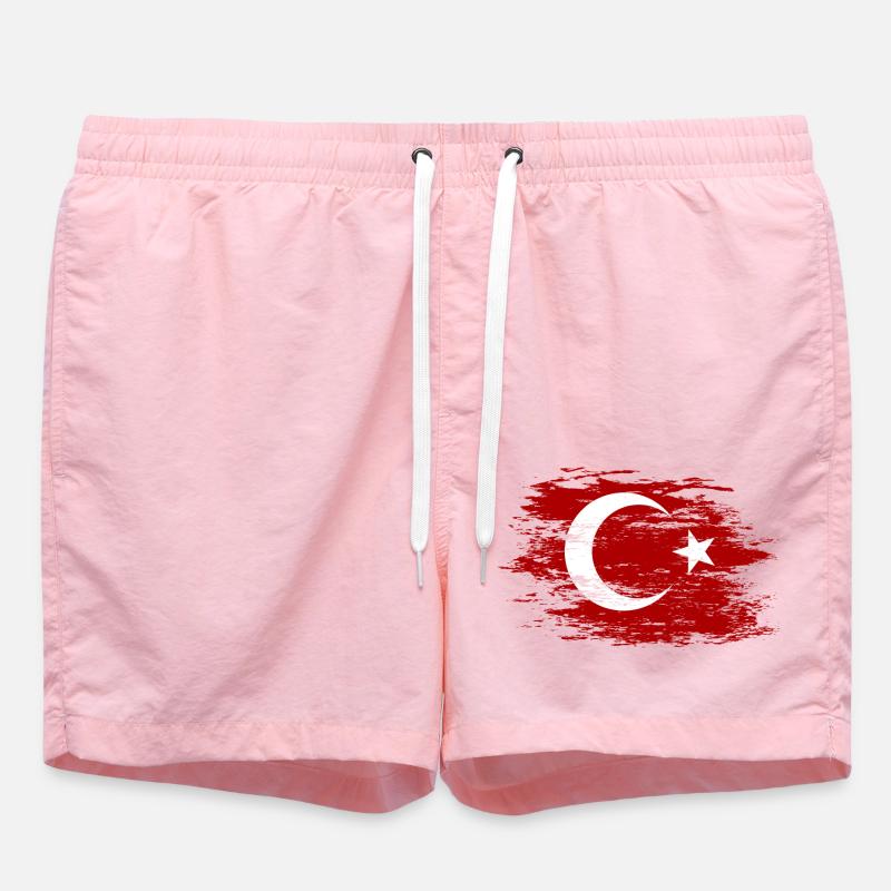 Drapeau de la Turquie utilisé - Short de bain - rose