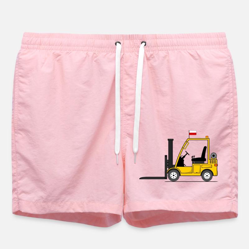 Chariot élévateur Pologne drapeau - Short de bain - rose
