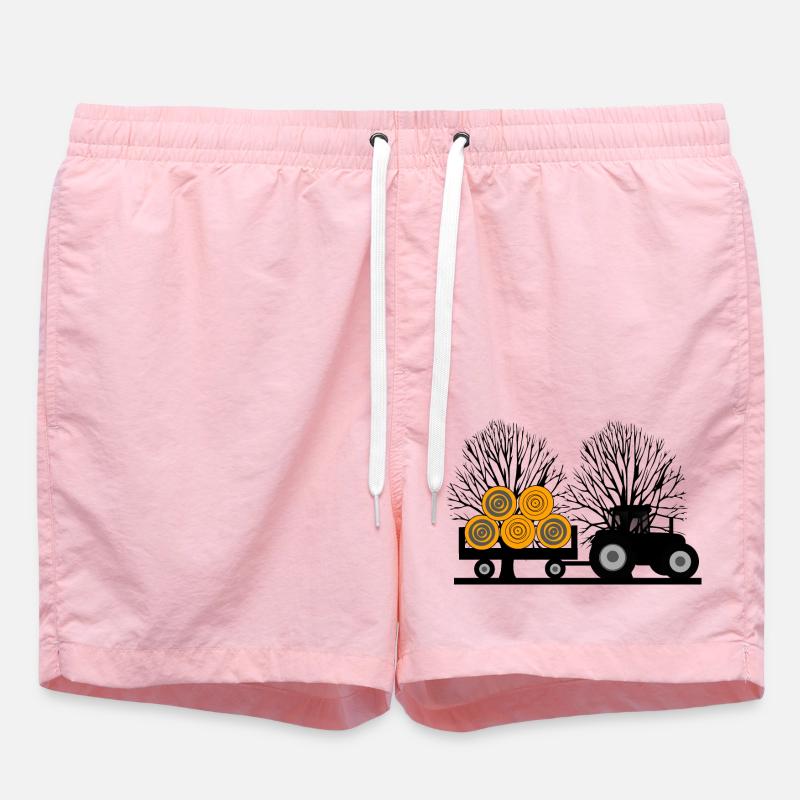 Tracteur - Short de bain - rose