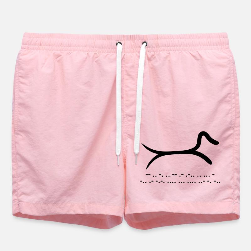 Teckel avec code morse - Short de bain - rose