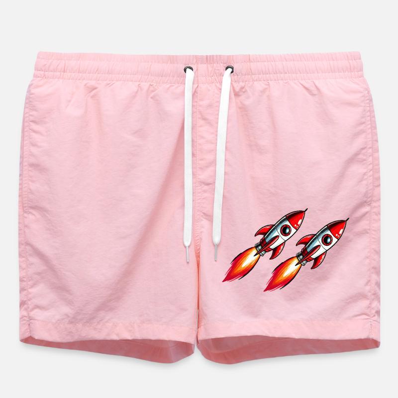 Rocket Comic - Swim Trunks - pink