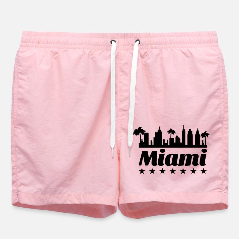 Miami États-Unis Skyline - Short de bain - rose