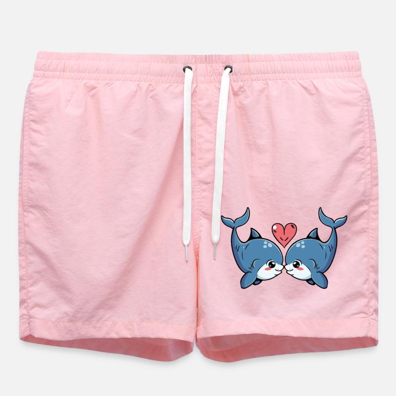 Couple baleine Saint-Valentin - Short de bain - rose