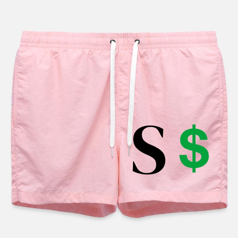 Buchstabe s Dollar - Badeshorts - Pink