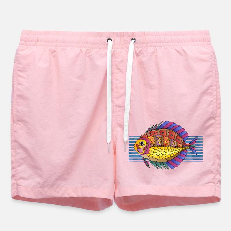 Poisson - Short de bain - rose