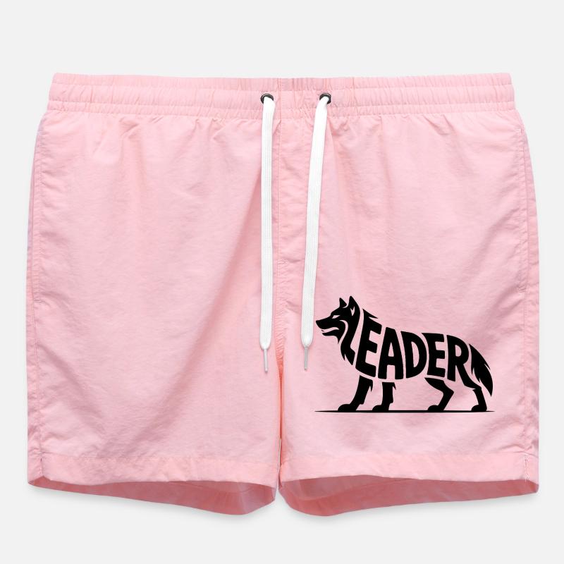 Leader - Moivational Wolf Logo - Short de bain - rose
