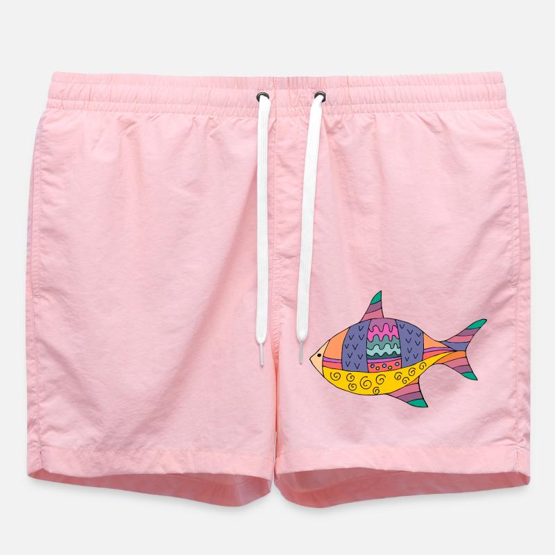 Poisson - Short de bain - rose