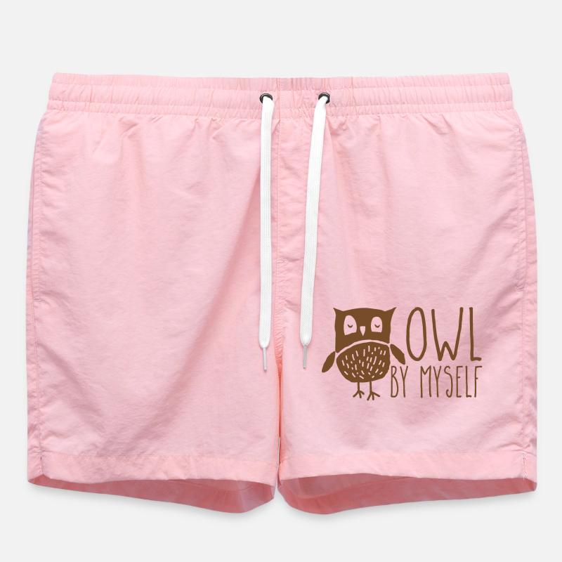 Eule allein! Eule Wortspiel - Badeshorts - Pink