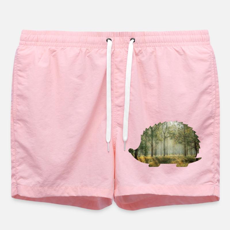 wald 9 igel mit wald - Badeshorts - Pink