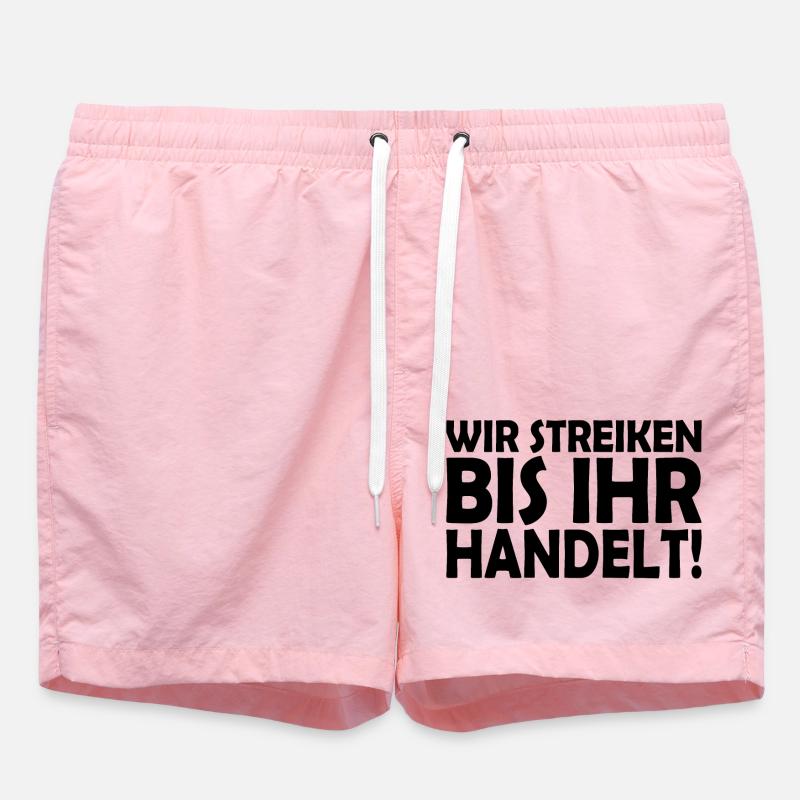 We strike until you act - Swim Trunks - pink