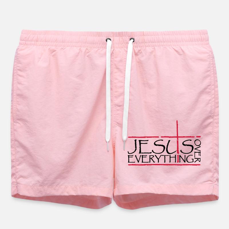 Jesus Over Everything - Swim Trunks - pink