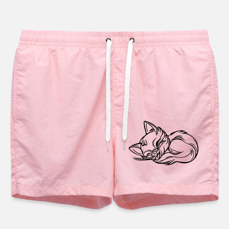 Cute cute sleeping kitten - Swim Trunks - pink