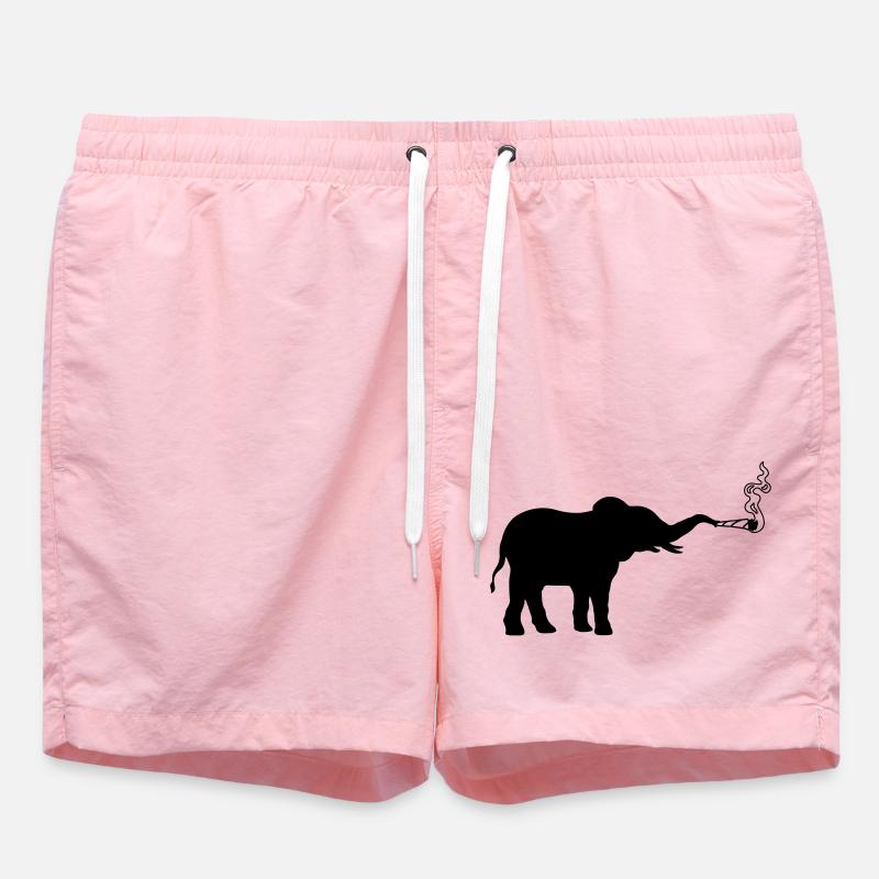 Joint Weed Smoking Elephant - Short de bain - rose