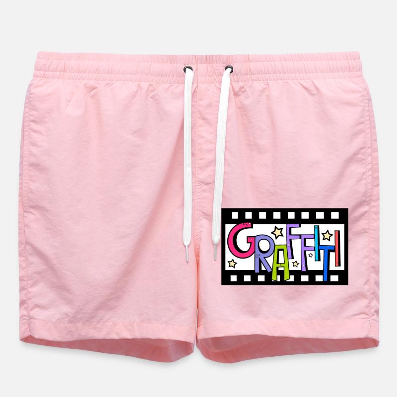 Bande de film graffiti - Short de bain - rose
