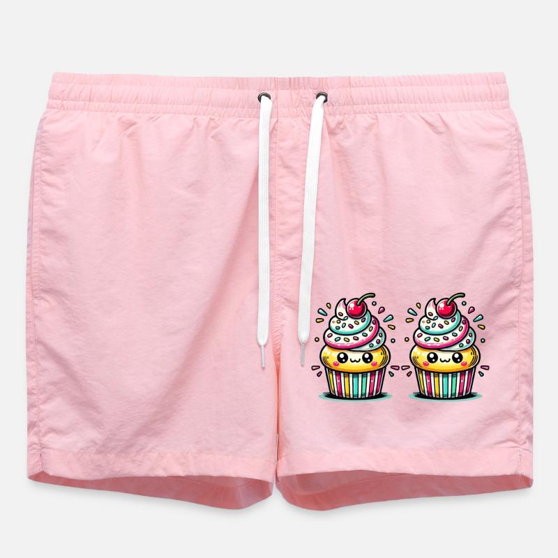 Bande dessinée de cupcakes - Short de bain - rose