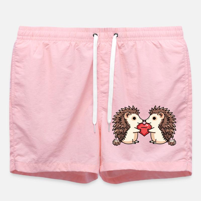 Couple de hérissons Saint-Valentin - Short de bain - rose