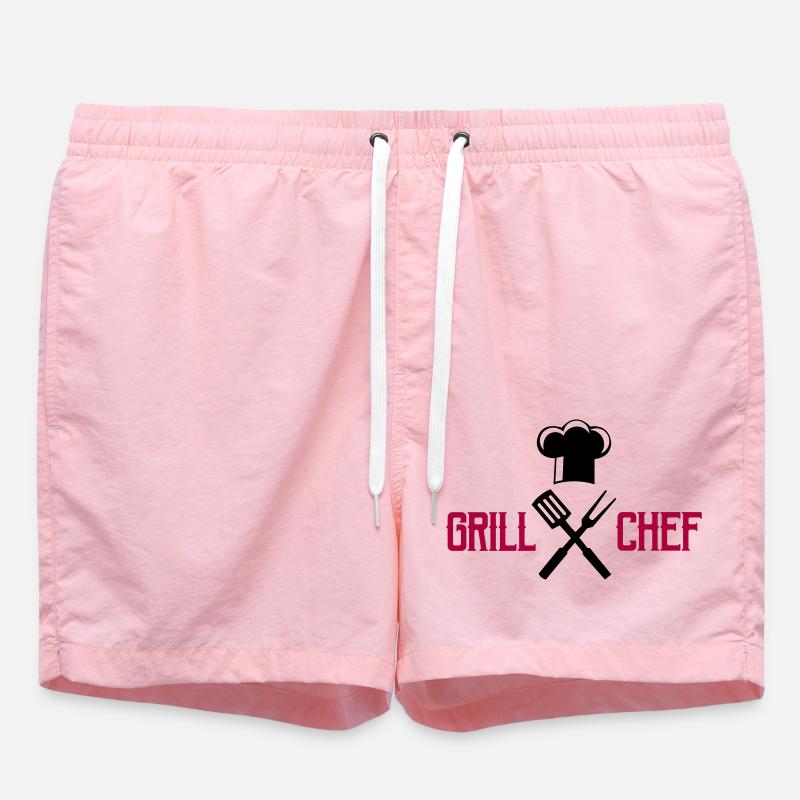 Cuisinier, Couverts, Grillades - Short de bain - rose