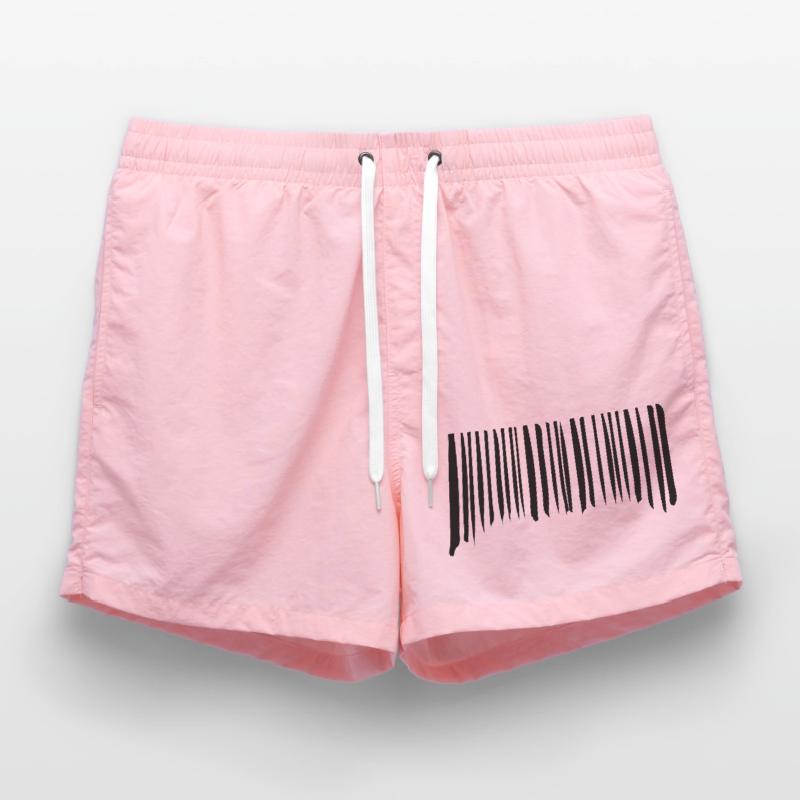 Barcode Strokes Lines Scribbled Barcode Scan Swim Trunks