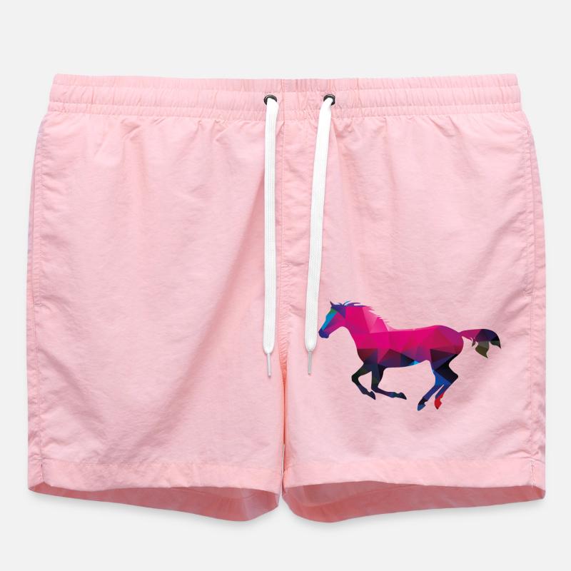 Cheval Low Poly Animaux - Short de bain - rose