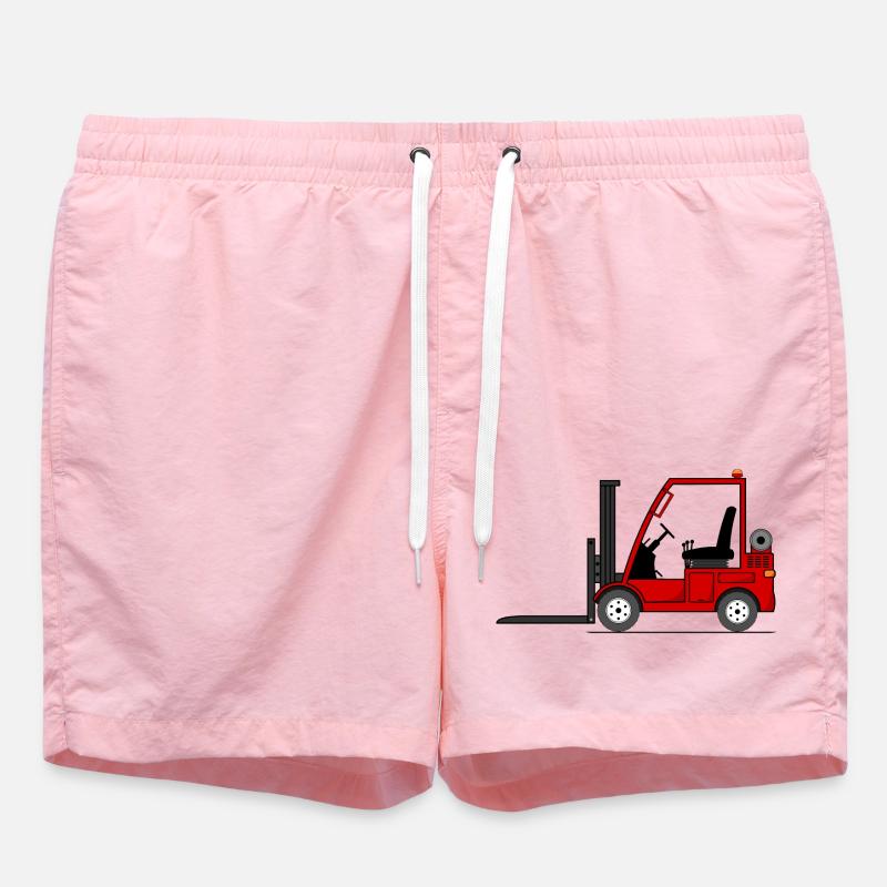 Forklift Forklift Red - Swim Trunks - pink